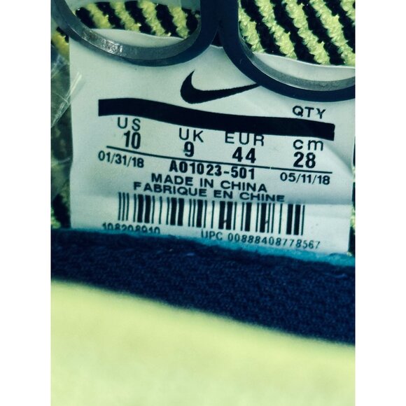 Nike Air Max 270 Flyknit Sneakers Mens  US 10  Lime/Blue/Red. - Picture 6 of 9